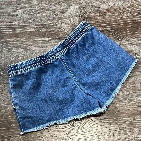 Aerie Denim Drawstring Shorts with Frayed Hem size small - Picture 6 of 6